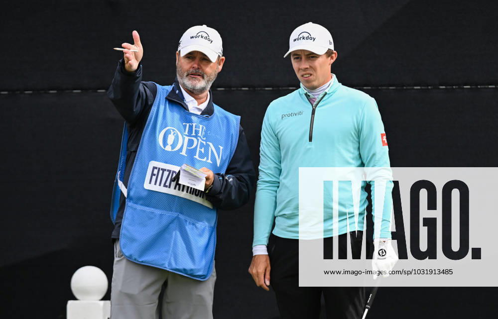 Mandatory Credit: Photo by Greig Cowie Shutterstock (14012011q) Matt Fitzpatrick on the 3rd Tee during Monday Practice with Caddy Billy Foster The British Open Championship, Practice, Golf, Royal Liverpool Golf Club, Liverpool, UK - 17 Jul 2023 The British Open Championship, Practice, Golf, Royal Liverpool Golf Club, Liverpool, UK - 17 Jul 2023