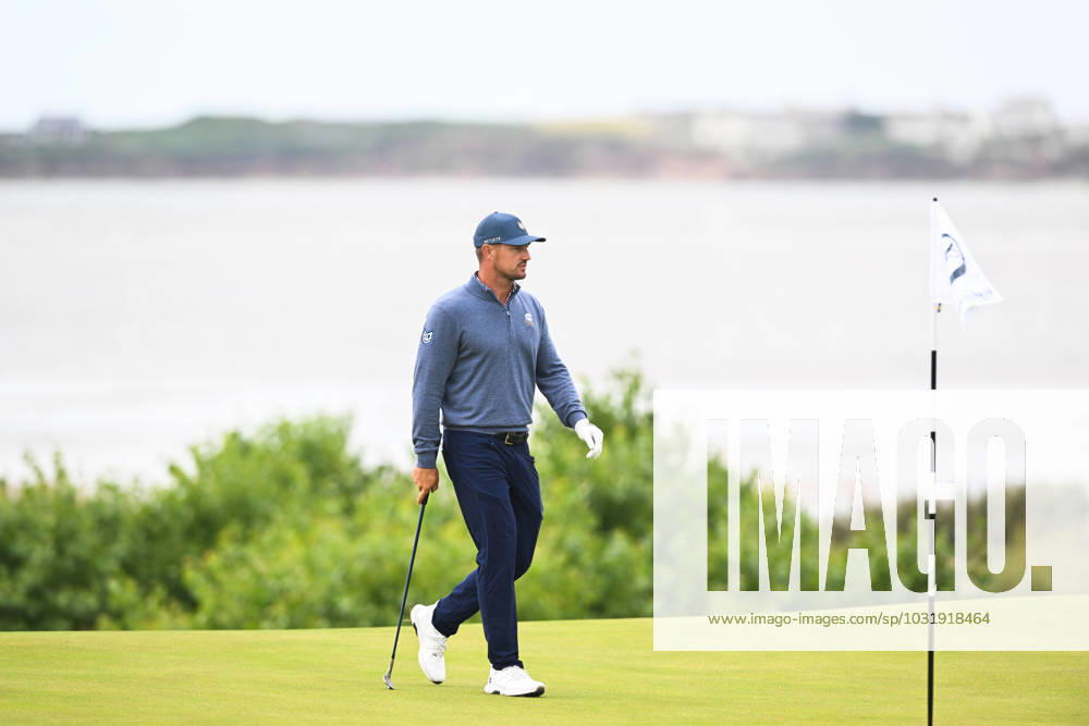 Mandatory Credit: Photo by Greig Cowie Shutterstock (14012011do) Bryson DeChambeau on the 17th Green with the The Hilbre Islands behind and the Mersey River Estuary The British Open Championship, Practice, Golf, Royal Liverpool Golf Club, Liverpool, UK - 17 Jul 2023 The British Open Championship, Practice, Golf, Royal Liverpool Golf Club, Liverpool, UK - 17 Jul 2023