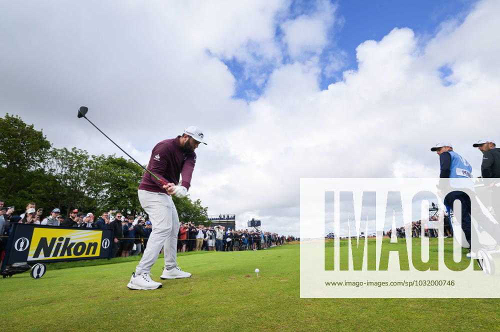 Mandatory Credit: Photo by Greig Cowie Shutterstock (14013394k) Jon Rahm on the 5th Tee The British Open Championship, Practice, Golf, Royal Liverpool Golf Club, Liverpool, UK - 19 Jul 2023 The British Open Championship, Practice, Golf, Royal Liverpool Golf Club, Liverpool, UK - 19 Jul 2023