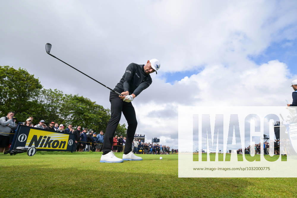 Mandatory Credit: Photo by Greig Cowie Shutterstock (14013394i) Marco Penge on the 5th Tee The British Open Championship, Practice, Golf, Royal Liverpool Golf Club, Liverpool, UK - 19 Jul 2023 The British Open Championship, Practice, Golf, Royal Liverpool Golf Club, Liverpool, UK - 19 Jul 2023