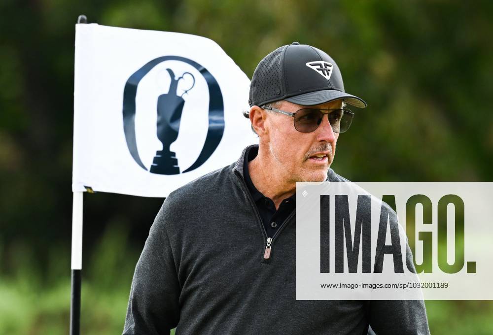 Mandatory Credit: Photo by Greig Cowie Shutterstock (14013394r) Phil Mickelson on the 4th Green The British Open Championship, Practice, Golf, Royal Liverpool Golf Club, Liverpool, UK - 19 Jul 2023 The British Open Championship, Practice, Golf, Royal Liverpool Golf Club, Liverpool, UK - 19 Jul 2023