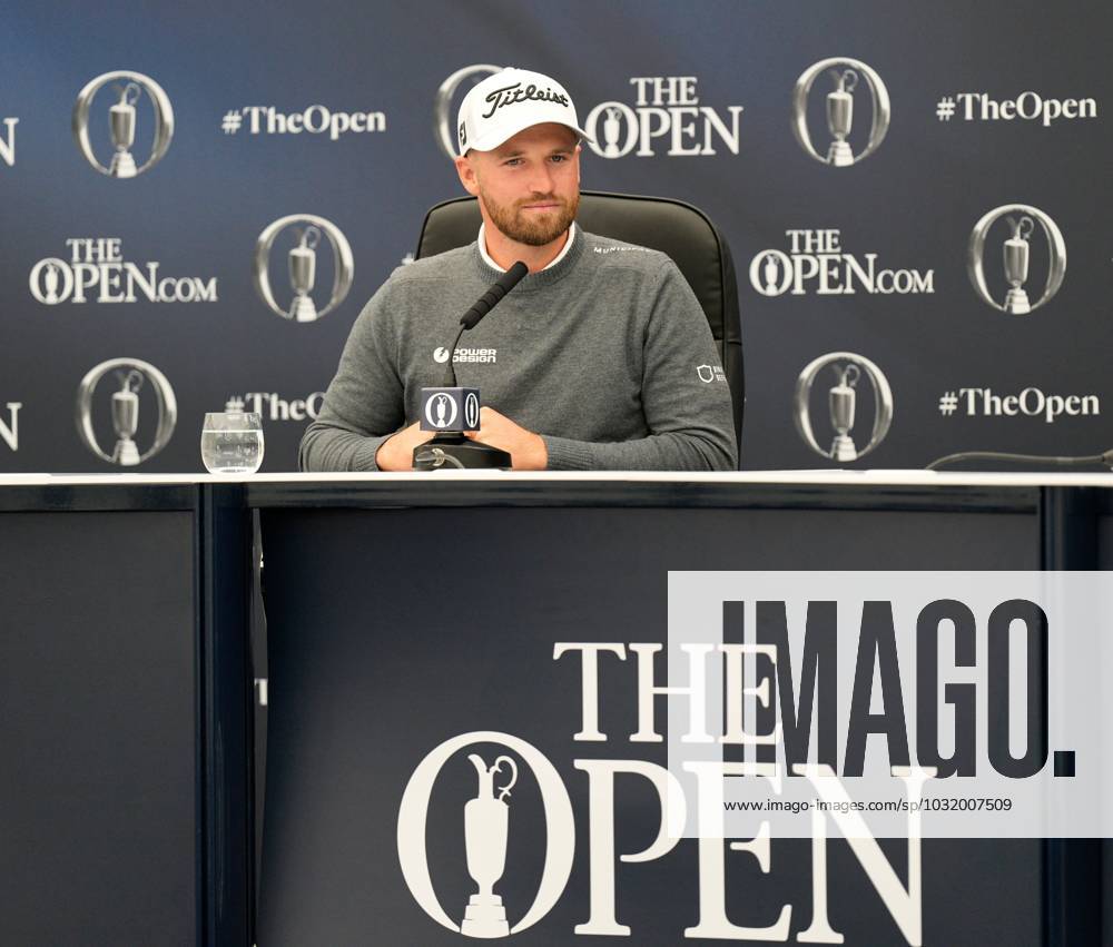 Mandatory Credit: Photo by Dave Shopland Shutterstock (14014730j) USA Open Golf Champion 2023 Wyndham Clark gives press conference, PK, Pressekonferenz The British Open Championship, Practice, Golf, Royal Liverpool Golf Club, Liverpool, UK - 19 Jul 2023 The British Open Championship, Practice, Golf, Royal Liverpool Golf Club, Liverpool, UK - 19 Jul 2023