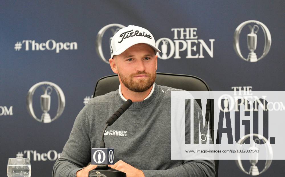 Mandatory Credit: Photo by Dave Shopland Shutterstock (14014730g) USA Open Golf Champion 2023 Wyndham Clark gives press conference, PK, Pressekonferenz The British Open Championship, Practice, Golf, Royal Liverpool Golf Club, Liverpool, UK - 19 Jul 2023 The British Open Championship, Practice, Golf, Royal Liverpool Golf Club, Liverpool, UK - 19 Jul 2023