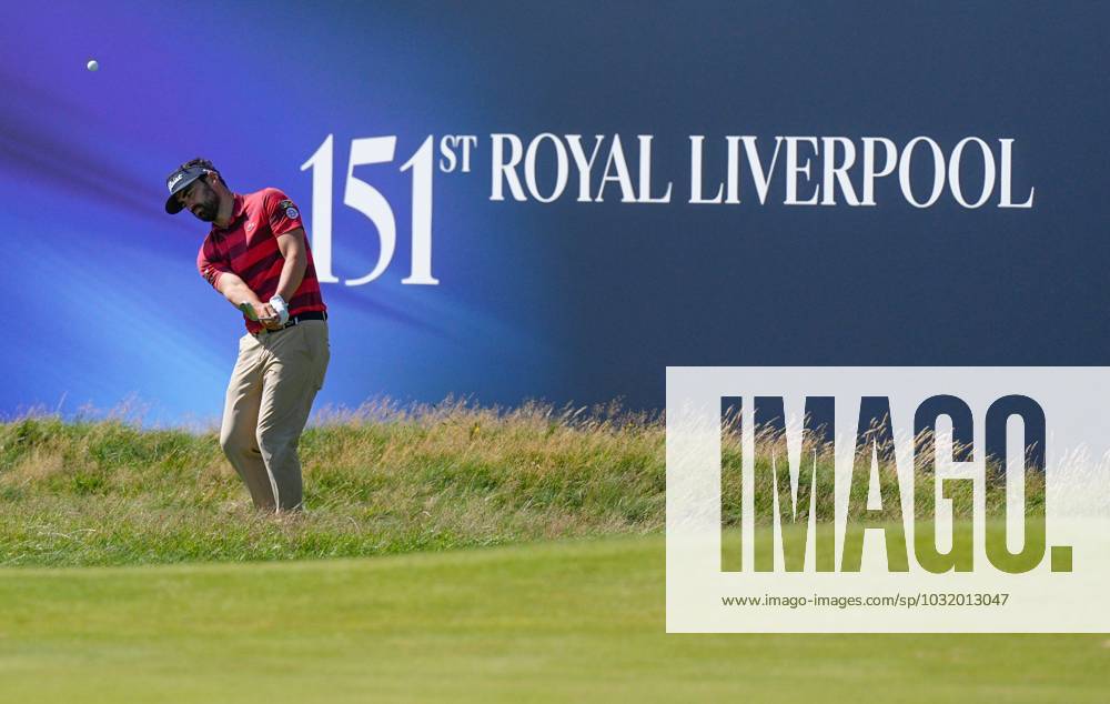 Mandatory Credit: Photo by Dave Shopland Shutterstock (14014730av) French Golfer Antoine Rozner plays shot on 18th The British Open Championship, Practice, Golf, Royal Liverpool Golf Club, Liverpool, UK - 19 Jul 2023 The British Open Championship, Practice, Golf, Royal Liverpool Golf Club, Liverpool, UK - 19 Jul 2023