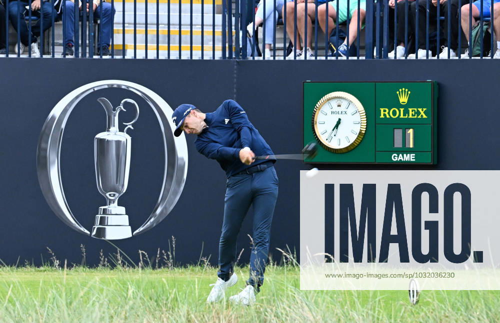 Mandatory Credit: Photo by Greig Cowie Shutterstock (14015622c) Matthew Jordan gets the 151st Open Championship underway in Group One. Rolex The British Open Championship, Day One, Golf, Royal Liverpool Golf Club, Liverpool, UK - 20 Jul 2023 The British Open Championship, Day One, Golf, Royal Liverpool Golf Club, Liverpool, UK - 20 Jul 2023