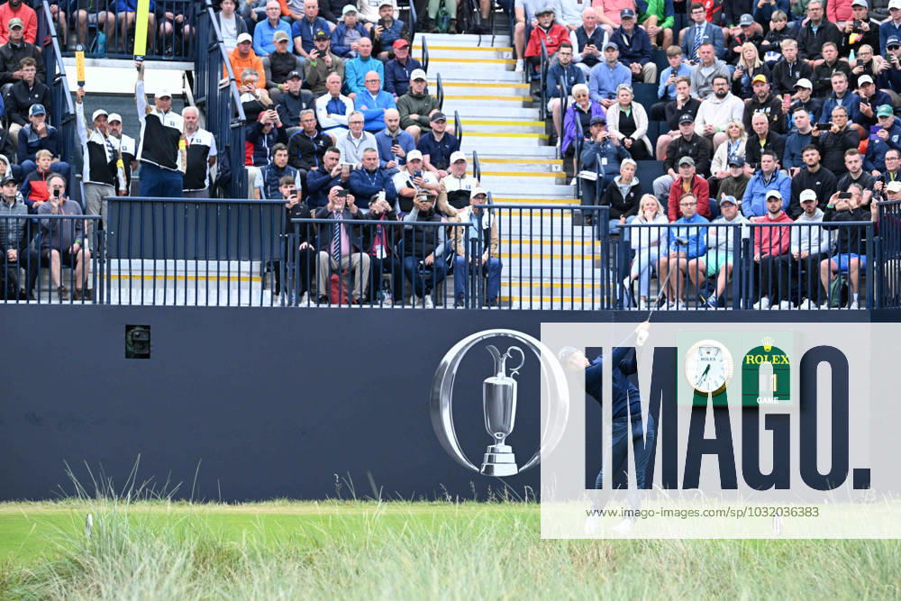 Mandatory Credit: Photo by Greig Cowie Shutterstock (14015622e) Matthew Jordan gets the 151st Open Championship underway in Group One. Rolex The British Open Championship, Day One, Golf, Royal Liverpool Golf Club, Liverpool, UK - 20 Jul 2023 The British Open Championship, Day One, Golf, Royal Liverpool Golf Club, Liverpool, UK - 20 Jul 2023