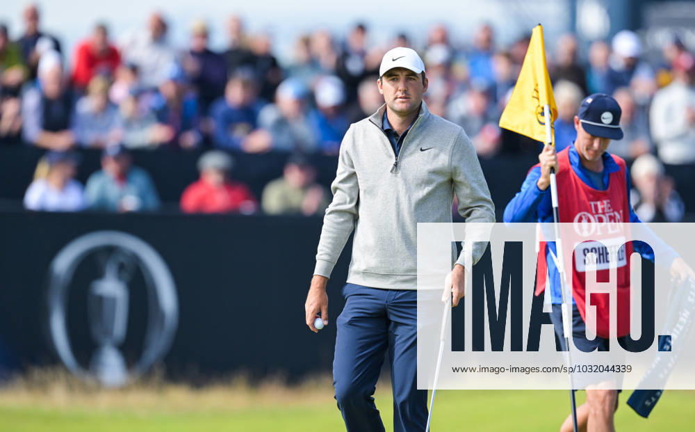 Mandatory Credit: Photo by Greig Cowie Shutterstock (14015622af) Scottie Scheffler on the 1st Green The British Open Championship, Day One, Golf, Royal Liverpool Golf Club, Liverpool, UK - 20 Jul 2023 The British Open Championship, Day One, Golf, Royal Liverpool Golf Club, Liverpool, UK - 20 Jul 2023