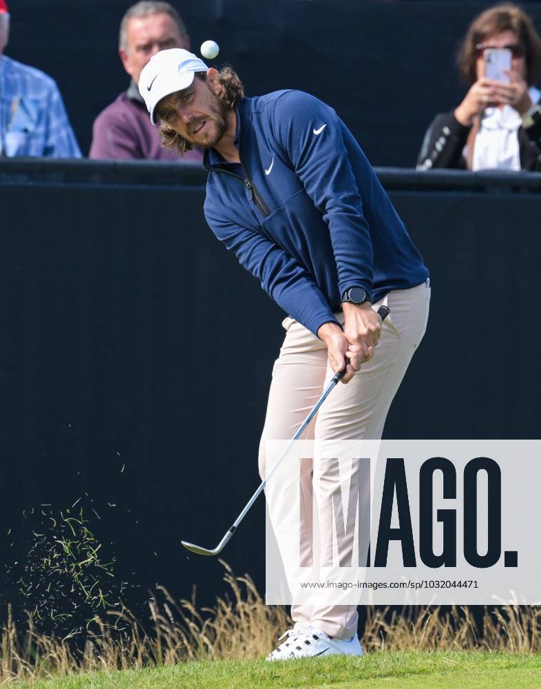 Mandatory Credit: Photo by Greig Cowie Shutterstock (14015622as) Tommy Fleetwood chips on the 1st Green The British Open Championship, Day One, Golf, Royal Liverpool Golf Club, Liverpool, UK - 20 Jul 2023 The British Open Championship, Day One, Golf, Royal Liverpool Golf Club, Liverpool, UK - 20 Jul 2023