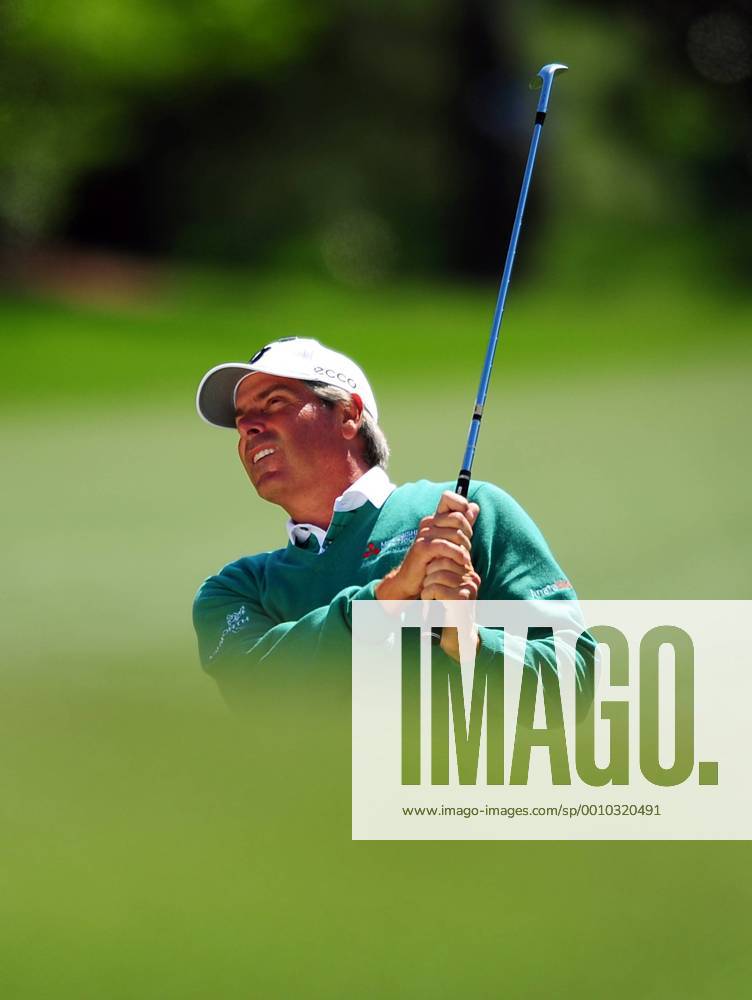 Augusta, GA, USA - Fred Couples watches the flight of his ball onto the 18th green during second-round action at The Masters on at Augusta National Golf Club in Augusta, Georgia, Friday, April 6, 2012. Second Round of 2012 The Masters - ZUMAm67