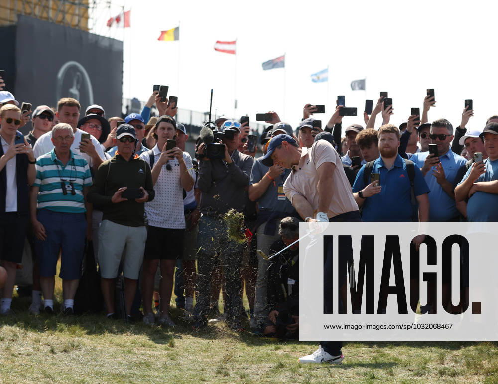 20th July 2023; Royal Liverpool Golf Club, Hoylake, Merseyside, England: The Open Championship Round 1; Rory McIlroy (NIR) plays a recovery shot surrounded by the gallery from the rough on the 2nd hole ActionPlus12532862 DavidxBlunsden