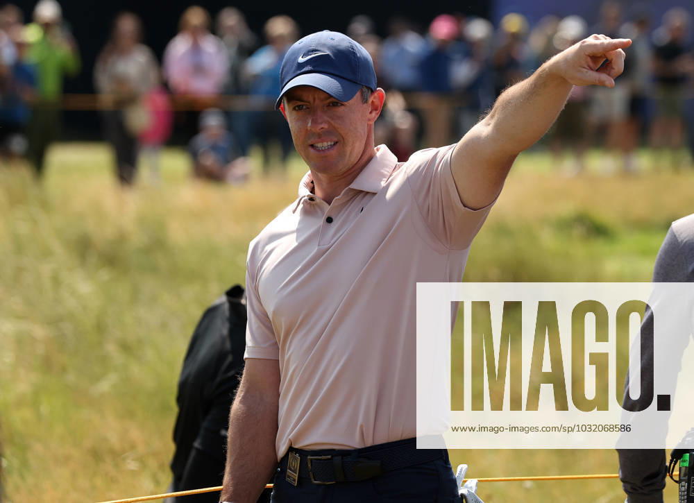 20th July 2023; Royal Liverpool Golf Club, Hoylake, Merseyside, England: The Open Championship Round 1 : Rory McIlroy (NIR) asks marshals to move spectators before he can play his second shot from the rough on the 2nd hole ActionPlus12532859 DavidxBlunsden