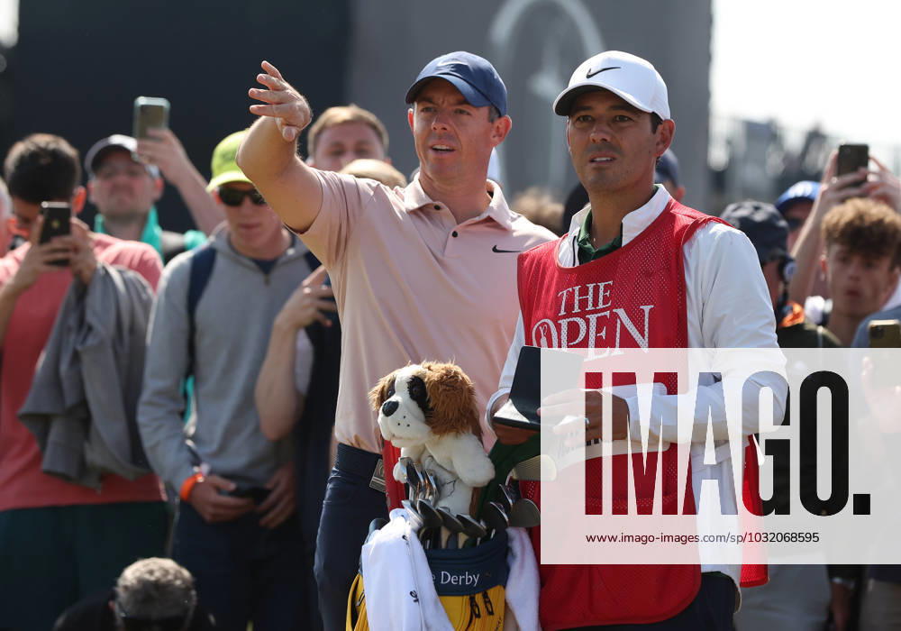 20th July 2023; Royal Liverpool Golf Club, Hoylake, Merseyside, England: The Open Championship Round 1; Rory McIlroy (NIR) with his caddie in the rough on the 2nd hole ActionPlus12532860 DavidxBlunsden