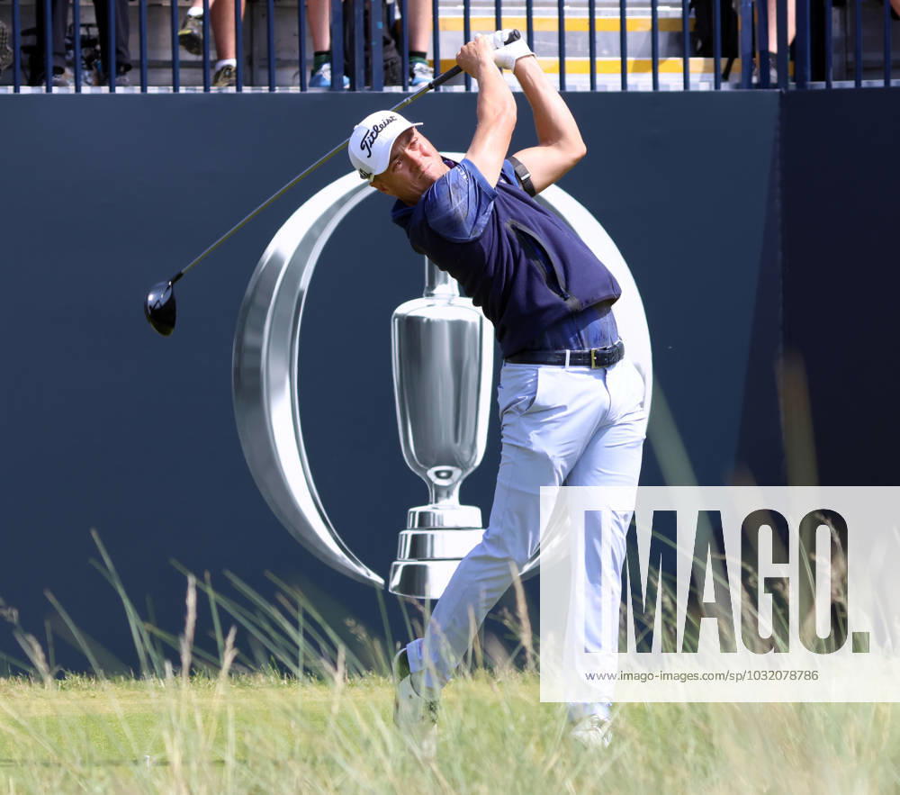 American Justin Thomas tees off on the 1st hole on the first day at the 151st Open Championship at Royal Liverpool Golf Club in Hoylake, England on Thursday, July 20, 2023. LON2023072081 HUGOxPHILPOTT