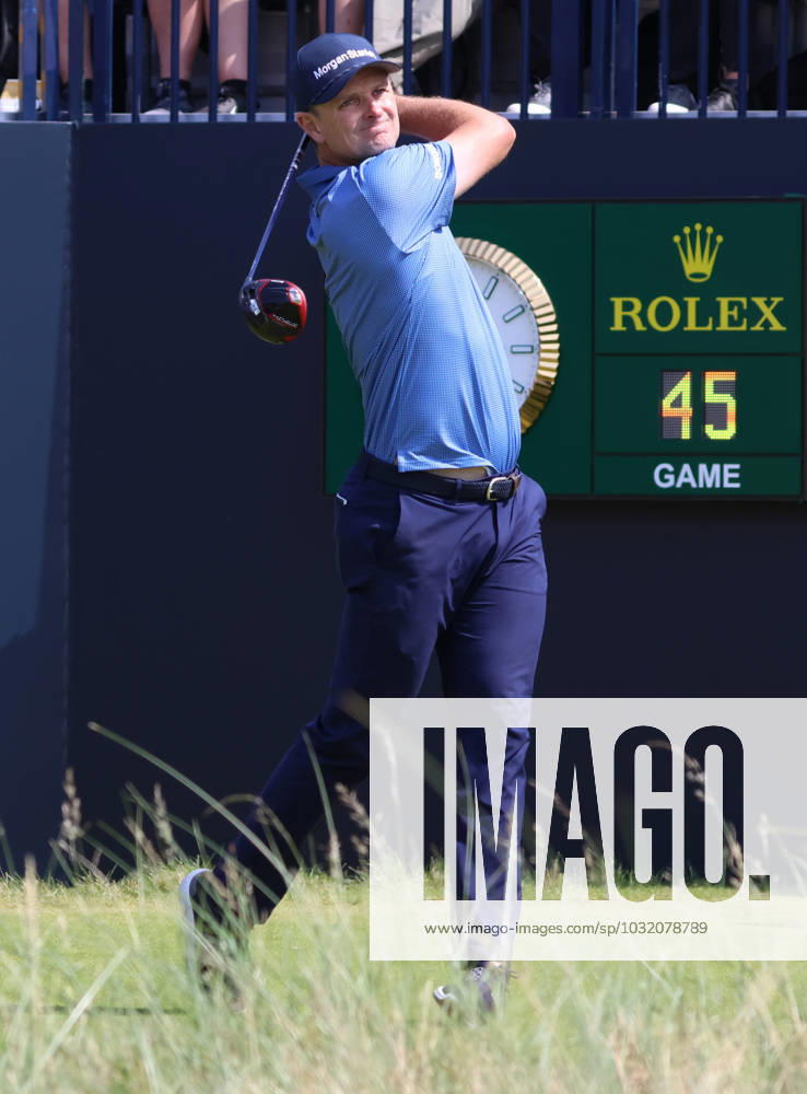 England s Justin Rose drives on the 1st tee on the first day at the 151st Open Championship at Royal Liverpool Golf Club in Hoylake, England on Thursday, July 20, 2023. LON2023072085 HUGOxPHILPOTT