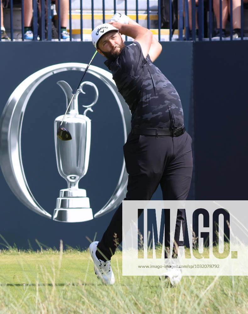 Spain s Jon Rahm s drives on the 1st tee on the first day at the 151st Open Championship at Royal Liverpool Golf Club in Hoylake, England on Thursday, July 20, 2023. LON20230720884 HUGOxPHILPOTT