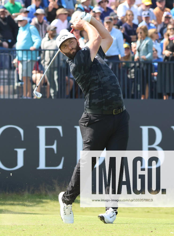 Spain s Jon Rahm drives on the fourth tee on the first day at the 151st Open Championship at Royal Liverpool Golf Club in Hoylake, England on Thursday, July 20, 2023. LON20230720115 HUGOxPHILPOTT