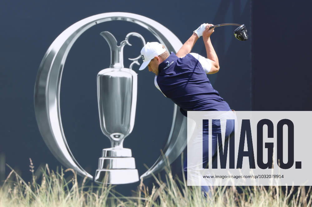 American Taylor Moore tees off on the 1st on the first day at the 151st Open Championship at Royal Liverpool Golf Club in Hoylake, England on Thursday, July 20, 2023. LON2023072049 HUGOxPHILPOTT