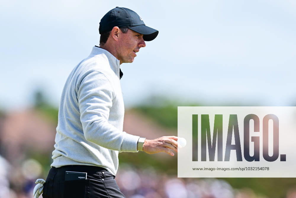 Mandatory Credit: Photo by Greig Cowie Shutterstock (14015627aj) Rory McIlroy chips out of a bunker to make birdie on the 5th Green and celebrates after making the putt The British Open Championship, Day Two, Golf, Royal Liverpool Golf Club, Liverpool, UK - 21 Jul 2023 The British Open Championship, Day Two, Golf, Royal Liverpool Golf Club, Liverpool, UK - 21 Jul 2023