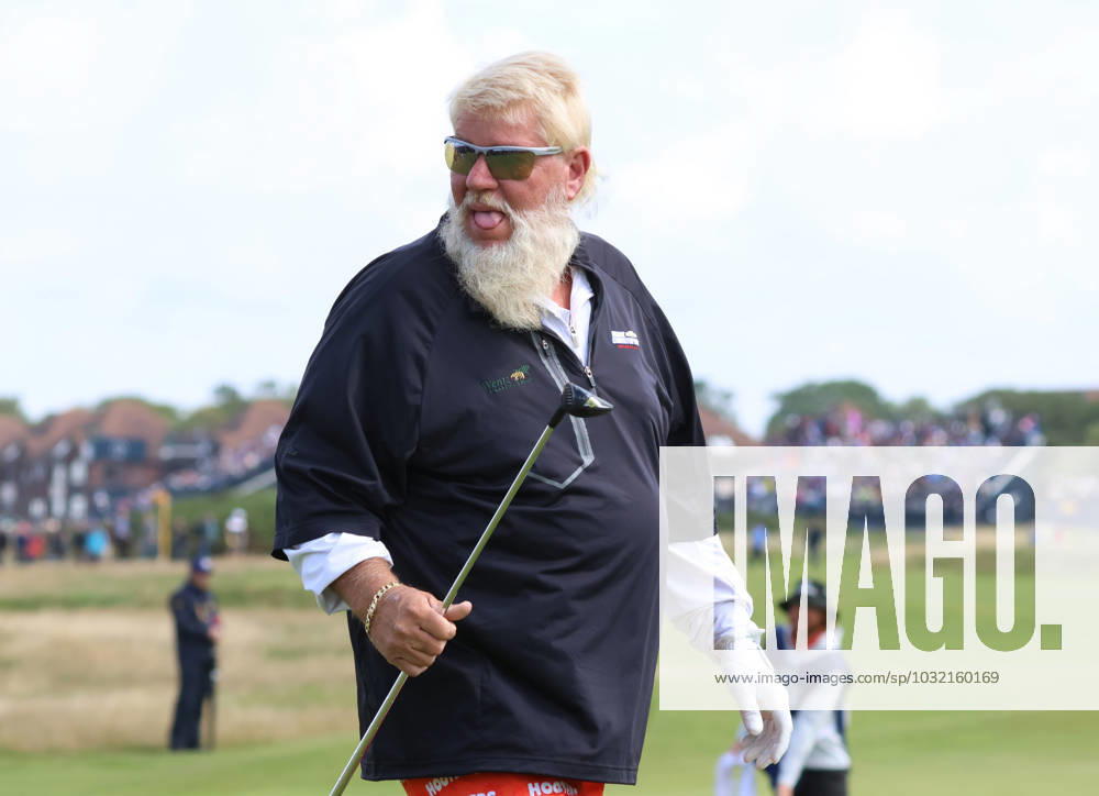 American John Daly on the tenth hole on the second day at the 151st Open Championship at Royal Liverpool Golf Club in Hoylake, England on Friday, July 21, 2023. Harman is currently leading the Open on ten under par. LON2023072104 HUGOxPHILPOTT