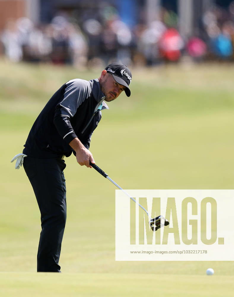 21st July 2023; Royal Liverpool Golf Club, Hoylake, Merseyside, England: The Open Championship Round 2 ; Brian Harman (USA) putts from the front of the green at the 14th hole ActionPlus12533511 DavidxBlunsden