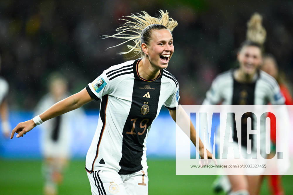KW30 WWC23 GERMANY MOROCCO, Klara Buehl of Germany celebrates after scoring a goal during the FIFA Women s World Cup soccer match between Germany and Morocco at Melbourne Rectangular Stadium in Melbourne, Monday, July 24, 2023. ( NO ARCHIVING, , NO USE IN BOOKS WITHOUT CONSENT MELBOURNE VICTORIA AUSTRALIA