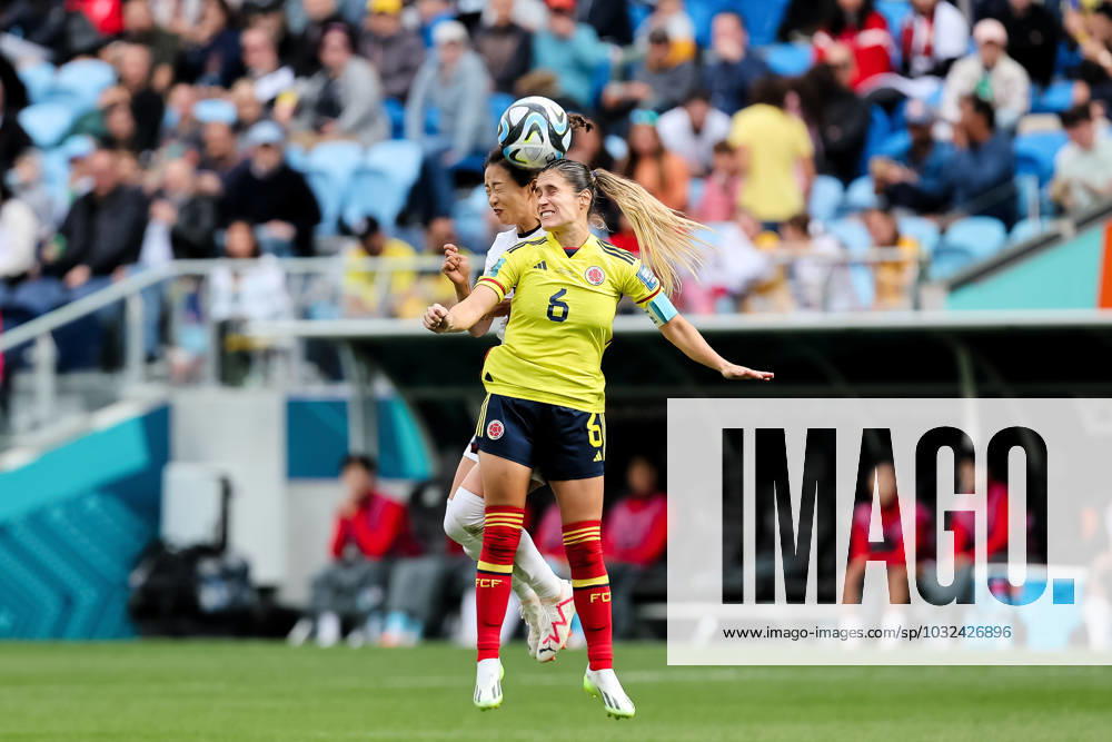 Daniela Montoya of Colombia heads the ball during the Women s World Cup football match between Colombia and South Korea at Allianz Stadium on July 25, 2023 in Sydney, Australia. (Photo by Damian Briggs Speed Media Icon Sportswire) SOCCER: JUL 25 Women s World Cup - Colombia vs South Korea Icon2307250108