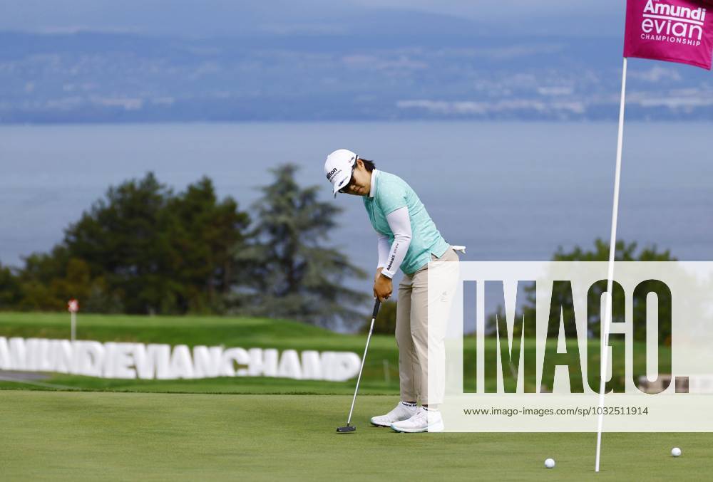 Golf: Evian Championship Nasa Hataoka of Japan gets a feel for the course at Evian Resort Golf Club in Evian-les-Bains, France, on July 25, 2023, ahead of the Evian Championship golf tournament. A14AA0001711922P