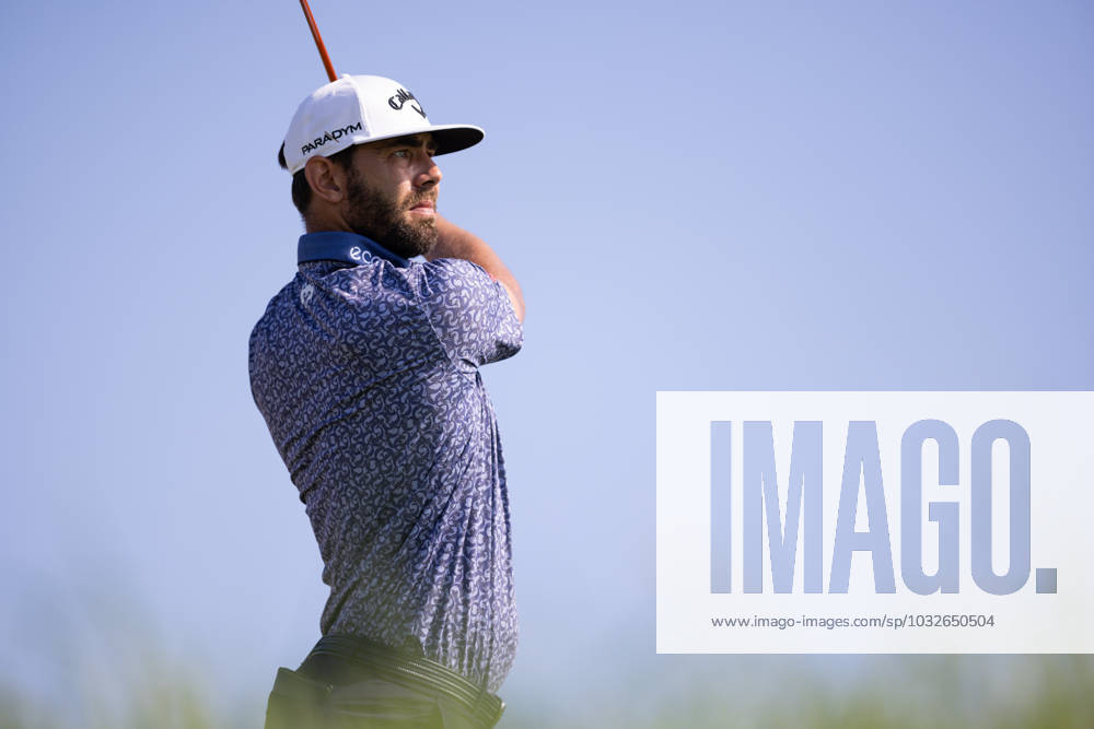 BLAINE, MN - JULY 28: Erik van Rooyen hits a tee shot on the fourteenth hole during the second round of the 3M Open at TPC Twin Cities on July 28, 2023 in Blaine, Minnesota. (Photo by Bailey Hillesheim Icon Sportswire) GOLF: JUL 28 PGA, Golf Herren - 3M Open Round 2 Icon2307280103