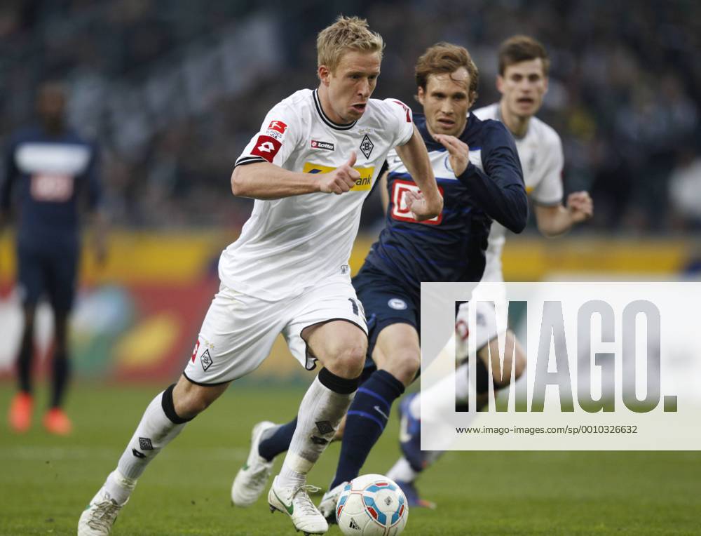 Deutschland, Fussball, 1.Bundesliga, 29. Spieltag, Saison 2011 2012, Borussia Mönchengladbach vs, Hertha BSC Berlin, 07.04.2012, Borussia Park, Mönchengladbach, Mike Hanke, Gladbach, Andreas Ottl