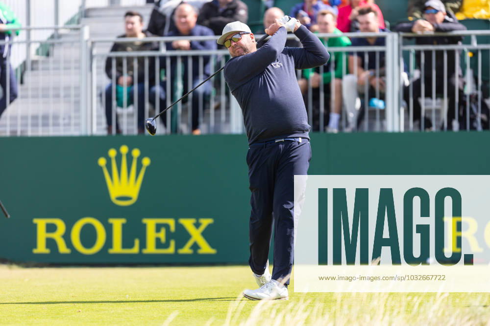29th July 2023; Royal Porthcawl, Porthcawl, Bridgend, Wales: Senior Open Championship, Round 3; Sweden& x2019;s Michael JONZON tees off on the first. ActionPlus12536828 DanxMinto