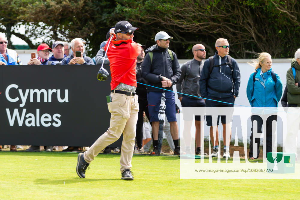 29th July 2023; Royal Porthcawl, Porthcawl, Bridgend, Wales: Senior Open Championship, Round 3; Paul STREETER of England drives from the first tee. ActionPlus12536834 DanxMinto