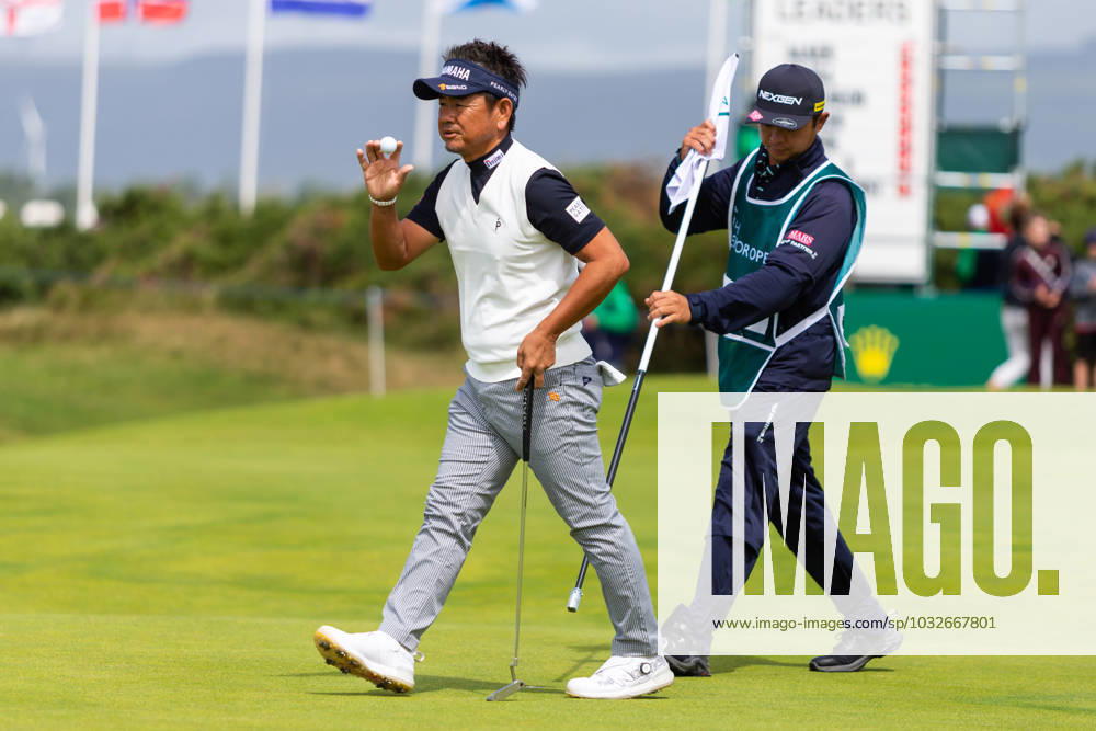 29th July 2023; Royal Porthcawl, Porthcawl, Bridgend, Wales: Senior Open Championship, Round 3; Japan& x2019;s Hiroyuki FUJITA walks off the 14th green. ActionPlus12536839 DanxMinto