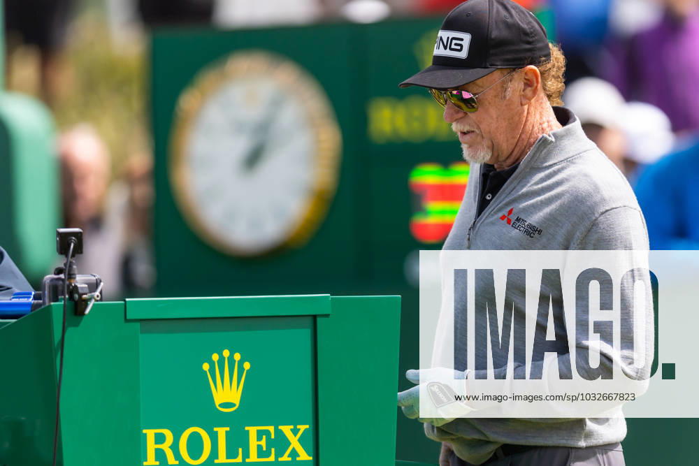 29th July 2023; Royal Porthcawl, Porthcawl, Bridgend, Wales: Senior Open Championship, Round 3; Spain& x2019;s Miguel Angel JIMENEZ is ready to tee off. ActionPlus12536844 DanxMinto