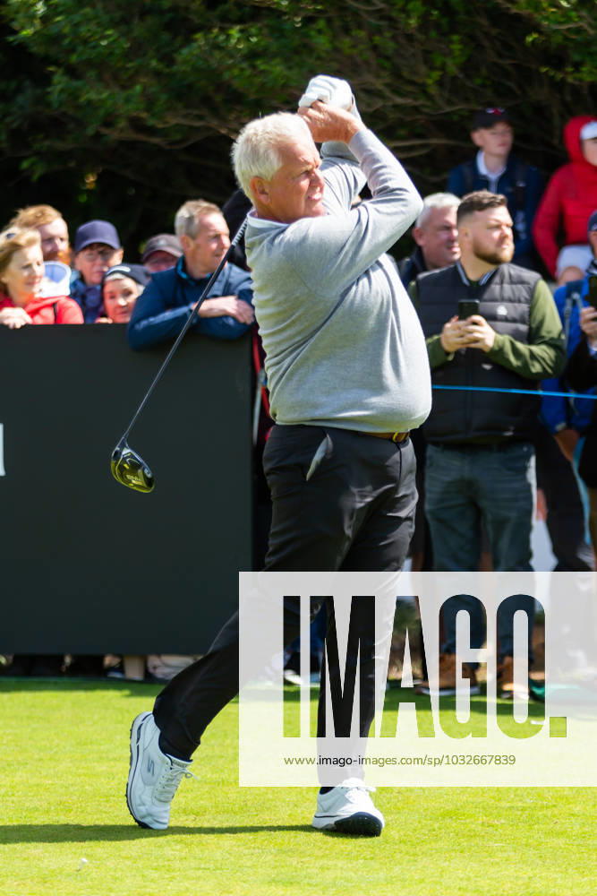 29th July 2023; Royal Porthcawl, Porthcawl, Bridgend, Wales: Senior Open Championship, Round 3; Scotland& x2019;s Colin MONTGOMERIE tees off at the first. ActionPlus12536847 DanxMinto