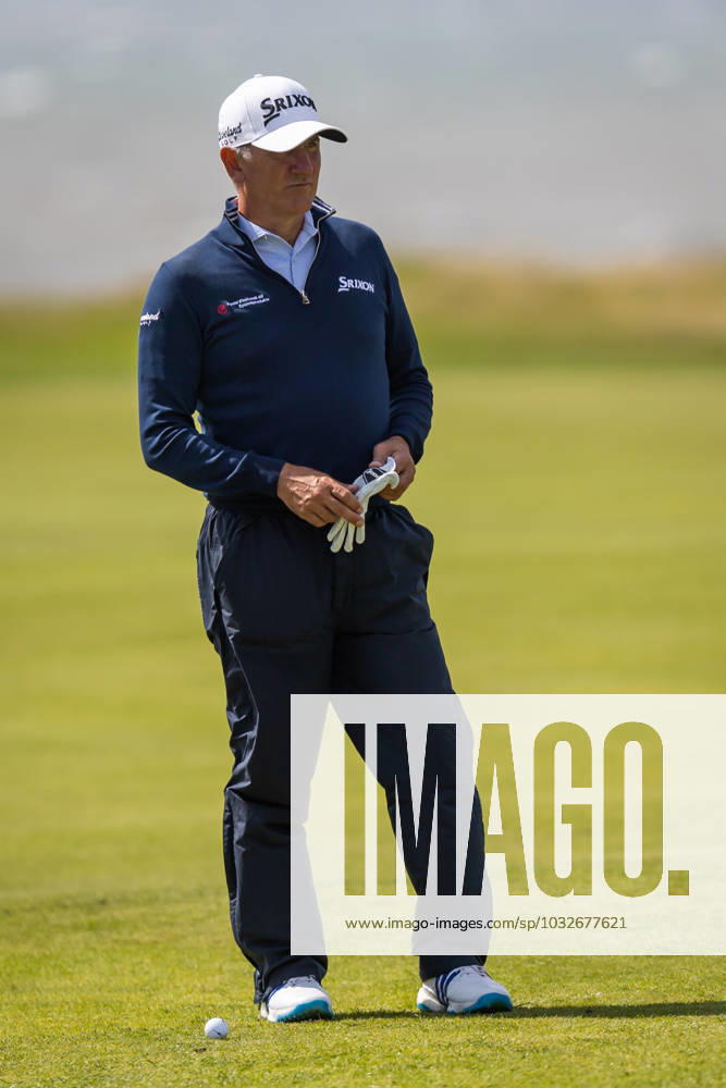 29th July 2023; Royal Porthcawl, Porthcawl, Bridgend, Wales: Senior Open Championship, Round 3; Scotland& x2019;s Euan MCINTOSH on the 18th green. ActionPlus12537117 DanxMinto