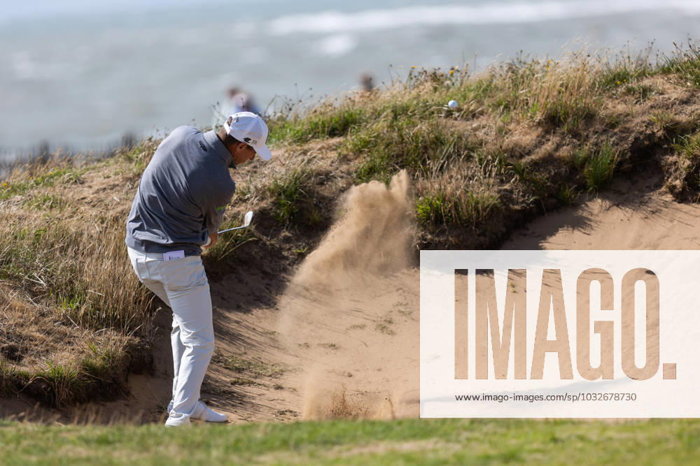 29th July 2023; Royal Porthcawl, Porthcawl, Bridgend, Wales: Senior Open Championship, Round 3; New Zealand& x2019;s Steven ALKER plays out of a bunker. ActionPlus12537128 DanxMinto