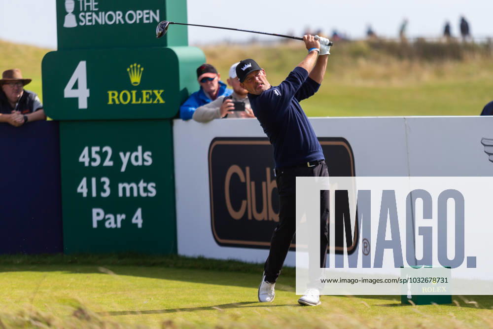 29th July 2023; Royal Porthcawl, Porthcawl, Bridgend, Wales: Senior Open Championship, Round 3; Germany& x2019;s Alex CEJKA drives off the fourth tee. ActionPlus12537129 DanxMinto