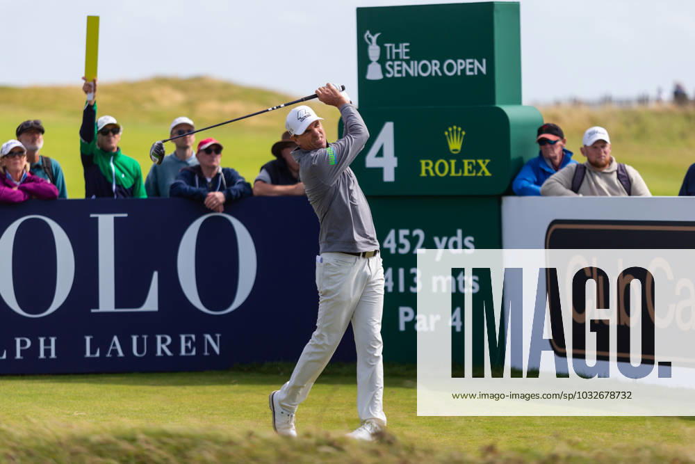 29th July 2023; Royal Porthcawl, Porthcawl, Bridgend, Wales: Senior Open Championship, Round 3; New Zealand& x2019;s Steven ALKER drives off the 4th tee. ActionPlus12537130 DanxMinto