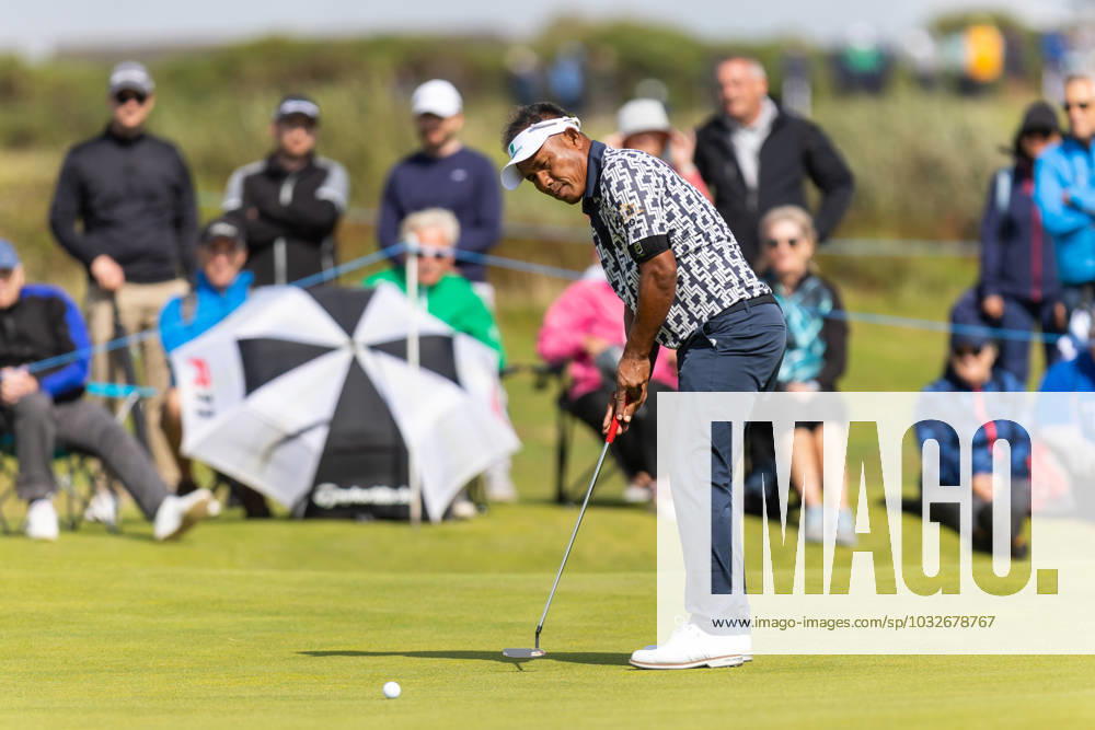 29th July 2023; Royal Porthcawl, Porthcawl, Bridgend, Wales: Senior Open Championship, Round 3; Thailand& x2019;s Thongchai JAIDEE putts on the green. ActionPlus12537139 DanxMinto