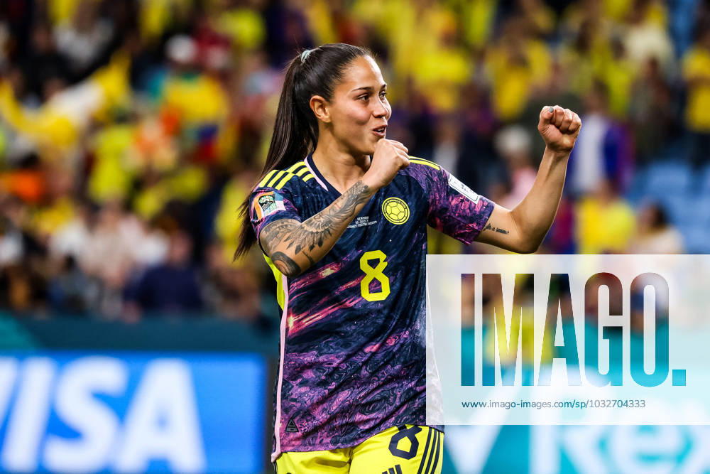 FIFA Womens World Cup 2023 Germany Colombia 30 07 2023 Marcela Restrepo Colombia, 8 cheers after winning FIFA Womens World Cup 2023 Germany Colombia Sydney Gadigal, Sydney Football Stadium
