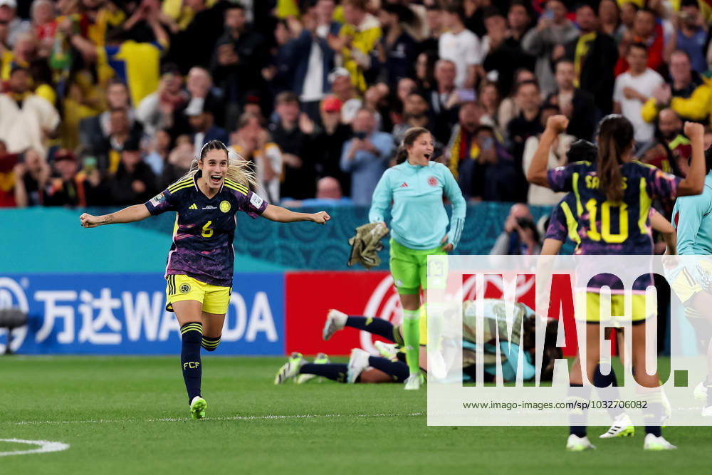 Daniela Montoya of Colombia celebrates her team win at full time during the Women s World Cup football match between Germany and Colombia at Allianz Stadium on July 30, 2023 in Sydney, Australia. (Photo by Damian Briggs Speed Media Icon Sportswire) SOCCER: JUL 30 Women s World Cup - Germany vs Colombia Icon2307300234