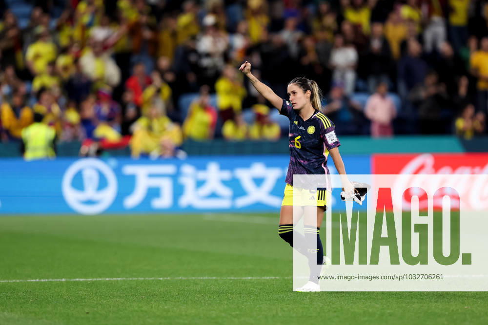 Daniela Montoya of Colombia gives thumbs up the crowd during the Women s World Cup football match between Germany and Colombia at Allianz Stadium on July 30, 2023 in Sydney, Australia. (Photo by Damian Briggs Speed Media Icon Sportswire) SOCCER: JUL 30 Women s World Cup - Germany vs Colombia Icon2307300249