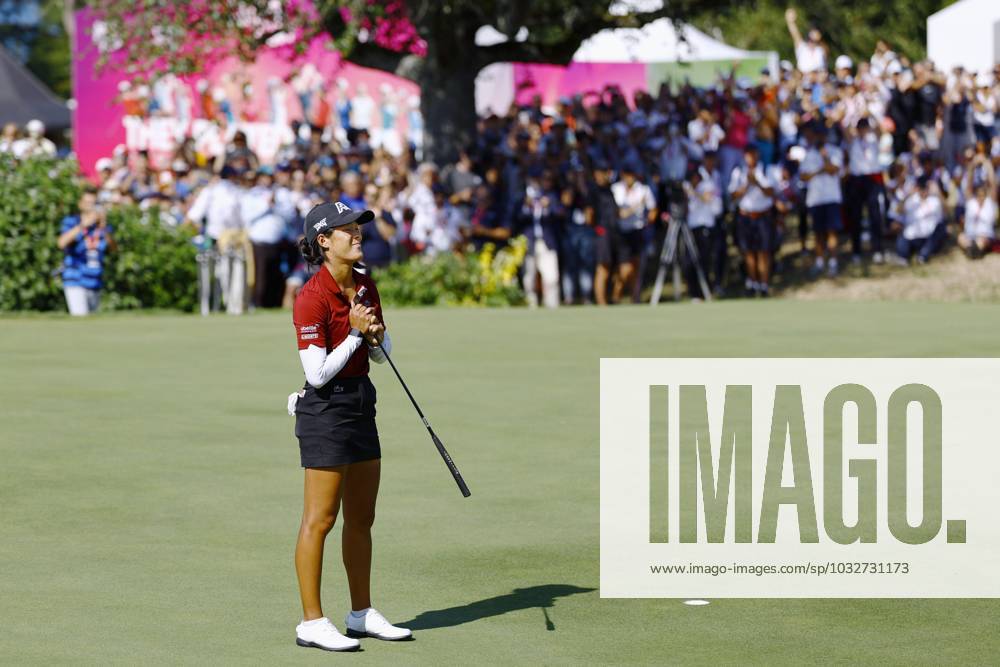 Golf: Evian Championship Celine Boutier of France reacts after winning the Evian Championship golf tournament at Evian Resort Golf Club in Evian-les-Bains, France, on July 30, 2023. A14AA0001727995P