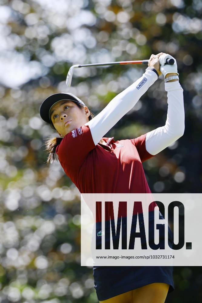Golf: Evian Championship Celine Boutier of France hits a shot during the final round of the Evian Championship golf tournament at Evian Resort Golf Club in Evian-les-Bains, France, on July 30, 2023. A14AA0001728000P