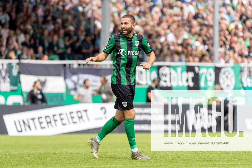 Rico Preissinger SC Preussen Muenster, 21 GER, SC Preussen Muenster vs Borussia Dortmund II, Football, 3 Liga, 1 Matchday, Season 2023 2024, 05 08 2023 DFL REGULATES PROHIBIT ANY USE OF PHOTOGRAPHS AS IMAGE SEQUENCES AND OR QUASI VIDEO SC Preussen Muenster vs Borussia Dortmund II, Football, 3 Liga, 1 Matchday, Season 2023 2024, 05 08 2023 Muenster