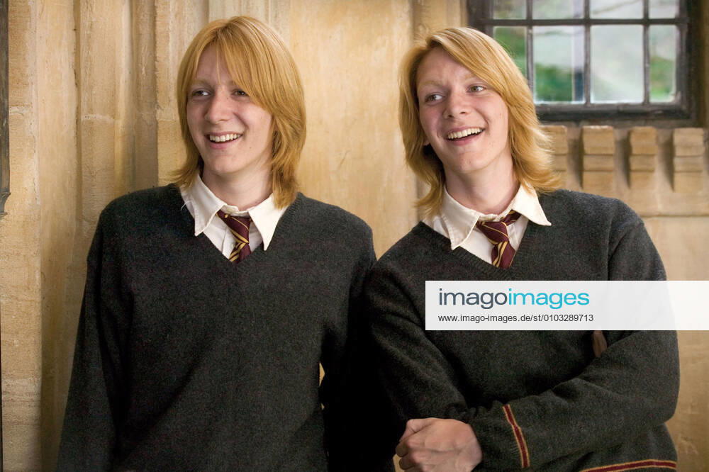 HARRY POTTER AND THE GOBLET OF FIRE OLIVER PHELPS as George Weasley and JAMES PHELPS as Fred Weasley PHOTOGRAPHS TO BE USED SOLELY FOR ADVERTISING, PROMOTION, PUBLICITY OR REVIEWS OF THIS SPECIFIC MOTION PICTURE AND TO REMAIN THE PROPERTY OF THE STUDIO. NOT FOR SALE OR REDISTRIBUTION Date: 2005. Strictly editorial use only in conjunction with the promotion of the film. Credit line mandatory. This image is copyright of the film company and is supplied under the terms of issue as film still. No commercial or book cover use permitted without prior consent from the film company. Mandatory credit line: Image courtesy WARNER BROS & J K ROWLING ?2004 Warner Bros. Entertainment R