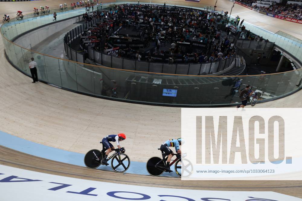 Belgian Lotte Kopecky pictured during the points race, the fourth and last race of the Women Elite Omnium event at the UCI World Championships Cycling, in Glasgow, Scotland, Wednesday 09 August 2023. UCI organizes the worlds with all cycling disciplines, Road cycling, Rad, Radsport, Strasse indoor cycling, mountain bike, BMX racing, road para-cycling and indoor para-cycling, in Glasgow from 03 to 13 August. DAVIDxPINTENS x71839337x