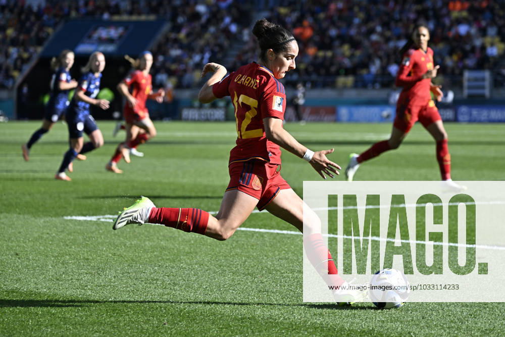 WWC23 QTR FINAL SPAIN NETHERLANDS, Oihane Hernandez of Spain during the FIFA Women s World Cup 2023 Quarter Final soccer match between Spain and the Netherlands in Wellington, New Zealand, Friday, August 11, 2023. ( NO ARCHIVING, , NO USE IN BOOKS WITHOUT CONSENT WELLINGTON NEW ZEALAND