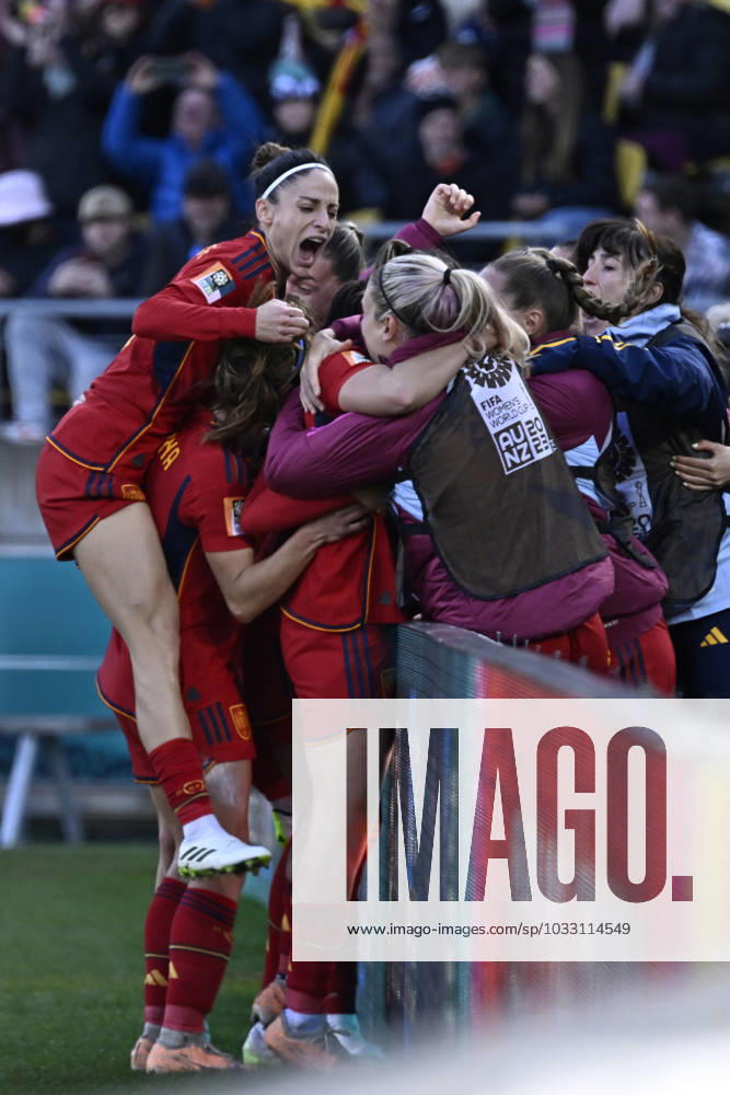 WWC23 QTR FINAL SPAIN NETHERLANDS, Spain celebrates Mariona Caldentey?s penalty goal during the FIFA Women s World Cup 2023 Quarter Final soccer match between Spain and the Netherlands in Wellington, New Zealand, Friday, August 11, 2023. ( NO ARCHIVING, , NO USE IN BOOKS WITHOUT CONSENT WELLINGTON NEW ZEALAND