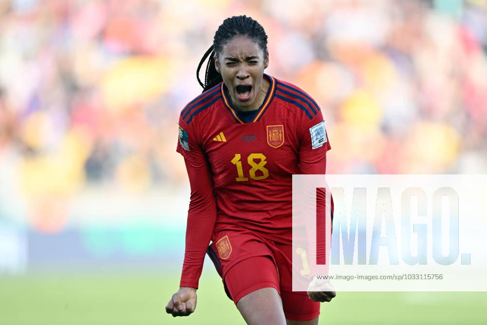 KAI SCHWOERER Salma Paralluelo of Spain celbrates scoring a goal during the FIFA Women s World Cup Quarter Final match between Spain and the Netherlands at Wellington Regional Stadium on August 11, 2023 in Wellington, New Zealand. 110823-CPL-ESPvNED-033